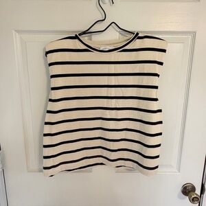 Gibson Latimer Striped Sleeveless Top Women’s Medium Black Cream